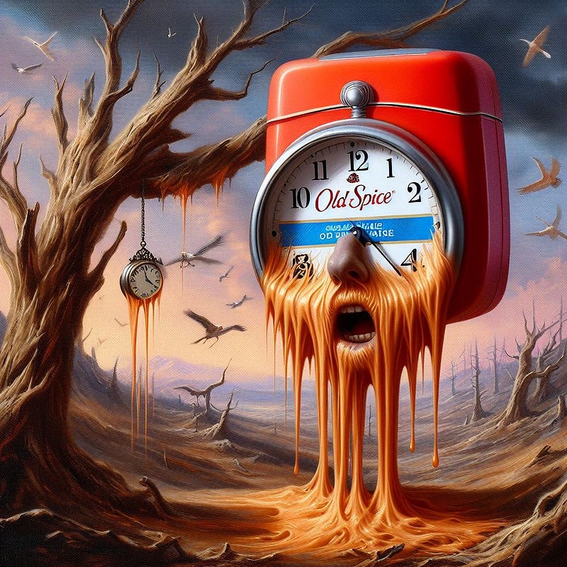 Early experiment: Old Spice branding in a surrealist prompt